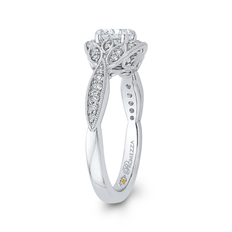 Round Diamond Engagement Ring in 14K White Gold