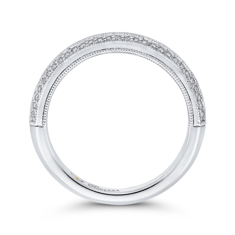 Round Diamond Half-Eternity Wedding Band in 14K White Gold