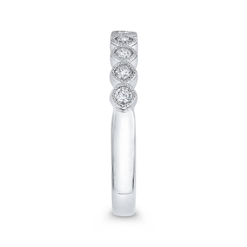 Round Diamond Half-Eternity Wedding Band in 14K White Gold