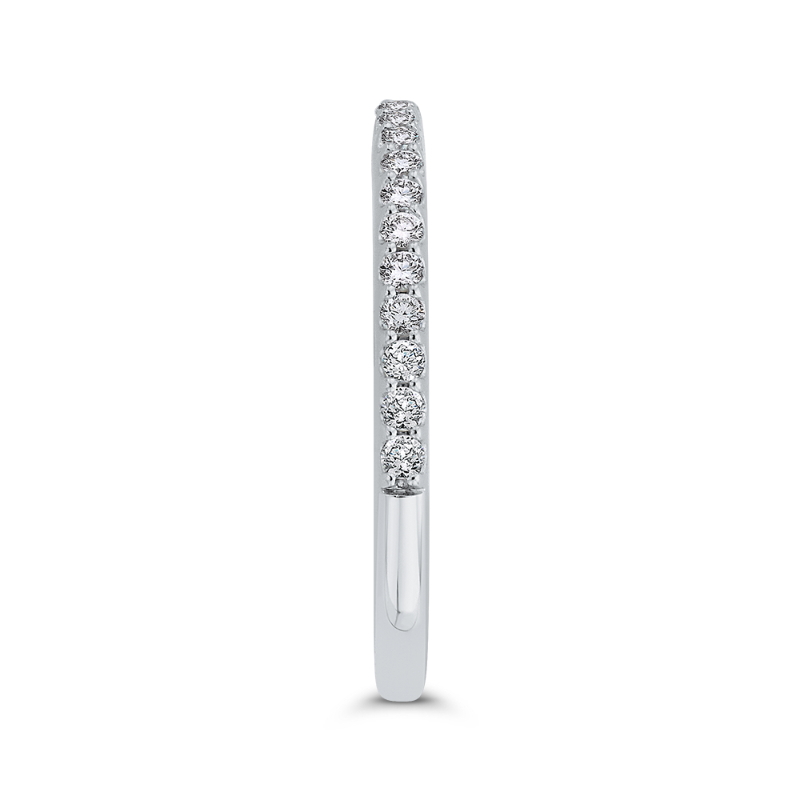 Round Diamond Half-Eternity Wedding Band in 14K White Gold