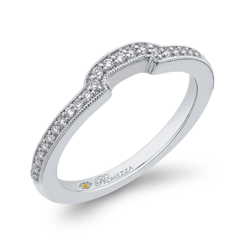 Round Diamond Half-Eternity Wedding Band in 14K White Gold