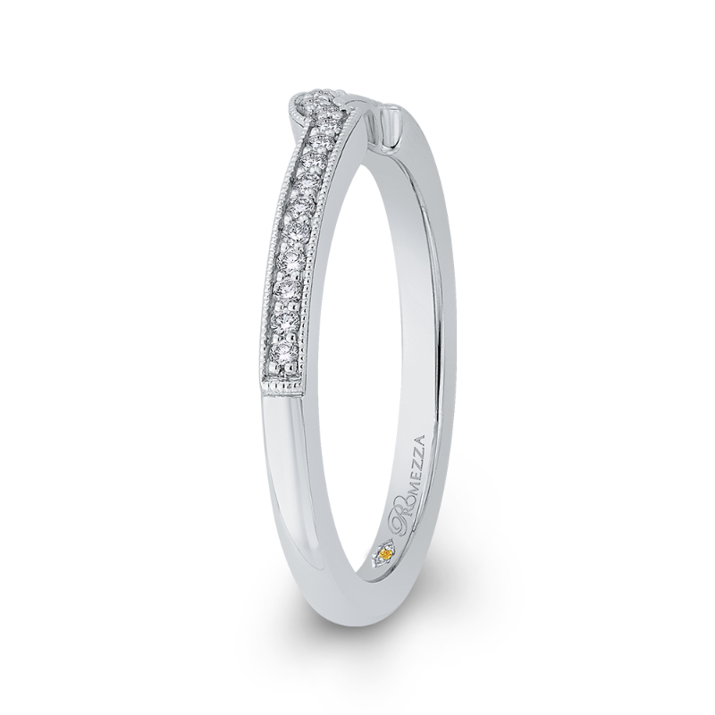 Round Diamond Half-Eternity Wedding Band in 14K White Gold
