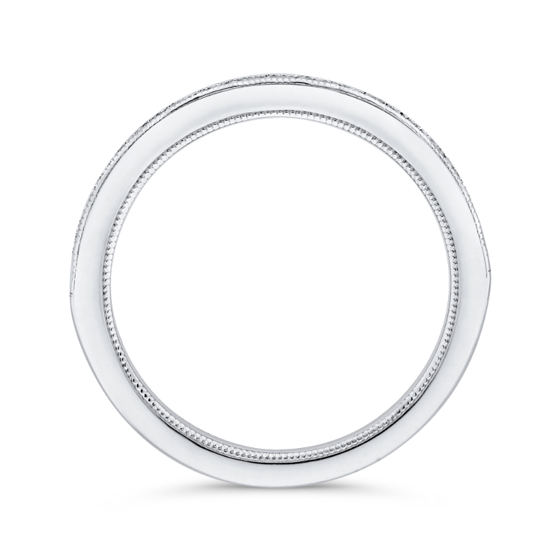 Round Diamond Half-Eternity Wedding Band in 14K White Gold