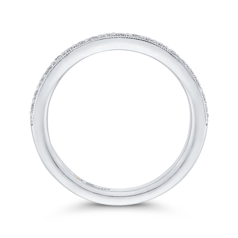 Round Diamond Half-Eternity Wedding Band in 14K White Gold