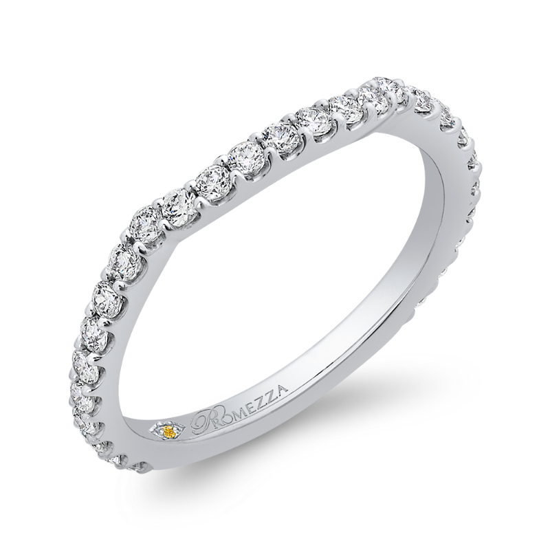 Round Diamond Wedding Band in 14K White Gold