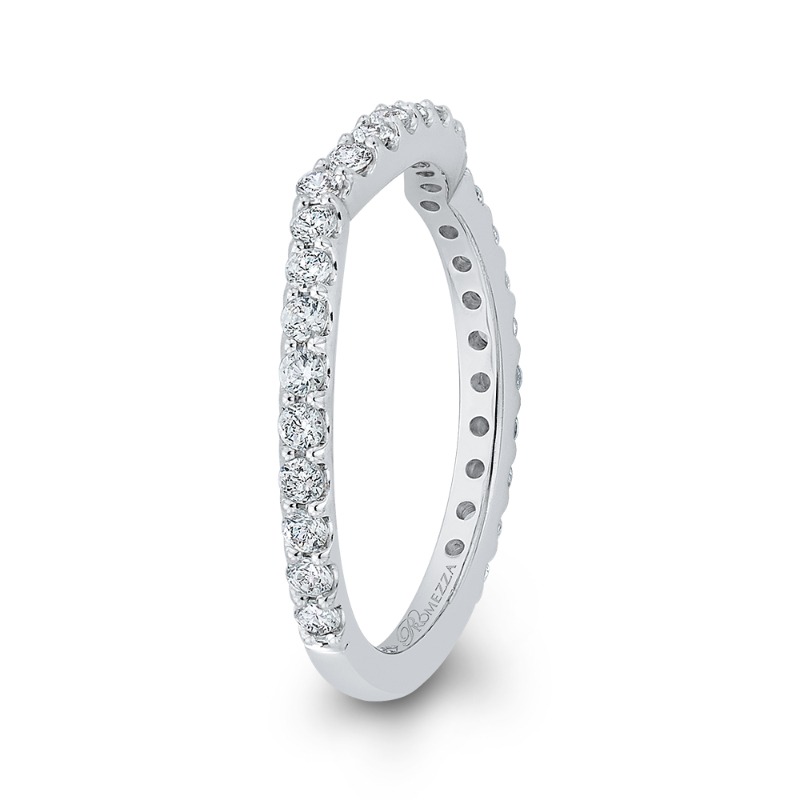 Round Diamond Wedding Band in 14K White Gold