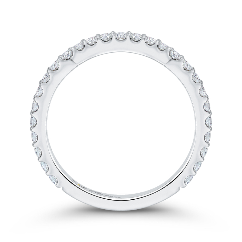 Round Diamond Wedding Band in 14K White Gold