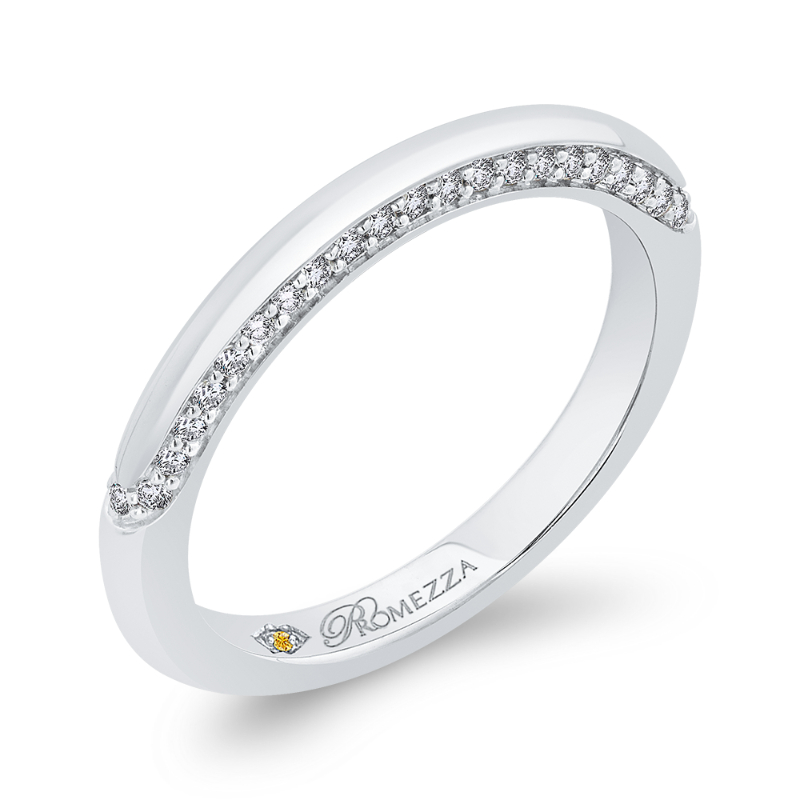 Round Diamond Wedding Band in 14K White Gold