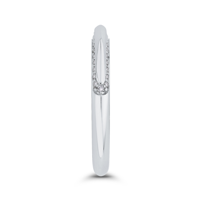 Round Diamond Wedding Band in 14K White Gold