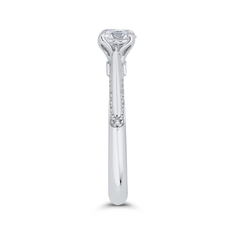 Round Diamond Engagement Ring in 14K White Gold