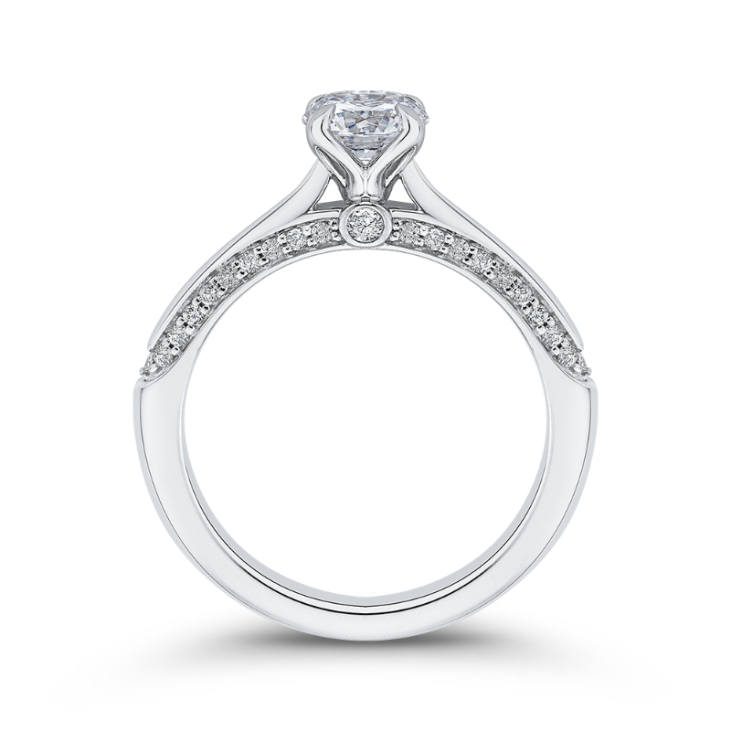 Round Diamond Engagement Ring in 14K White Gold