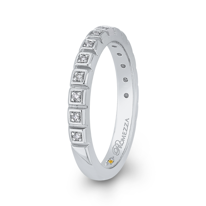 Round Diamond Wedding Band in 14K White Gold