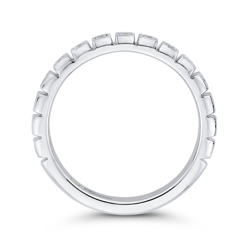 Round Diamond Wedding Band in 14K White Gold