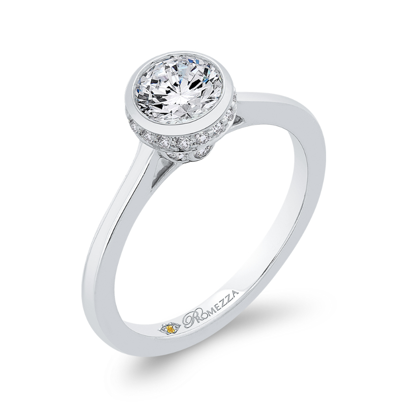 Round Diamond Classic Engagement Ring in 14K White Gold