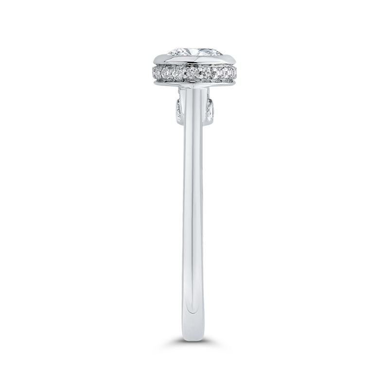 Round Diamond Classic Engagement Ring in 14K White Gold