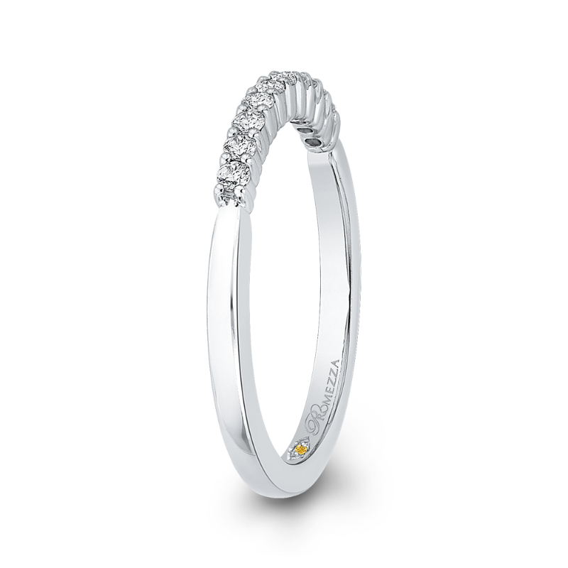 Round Diamond Wedding Band in 14K White Gold