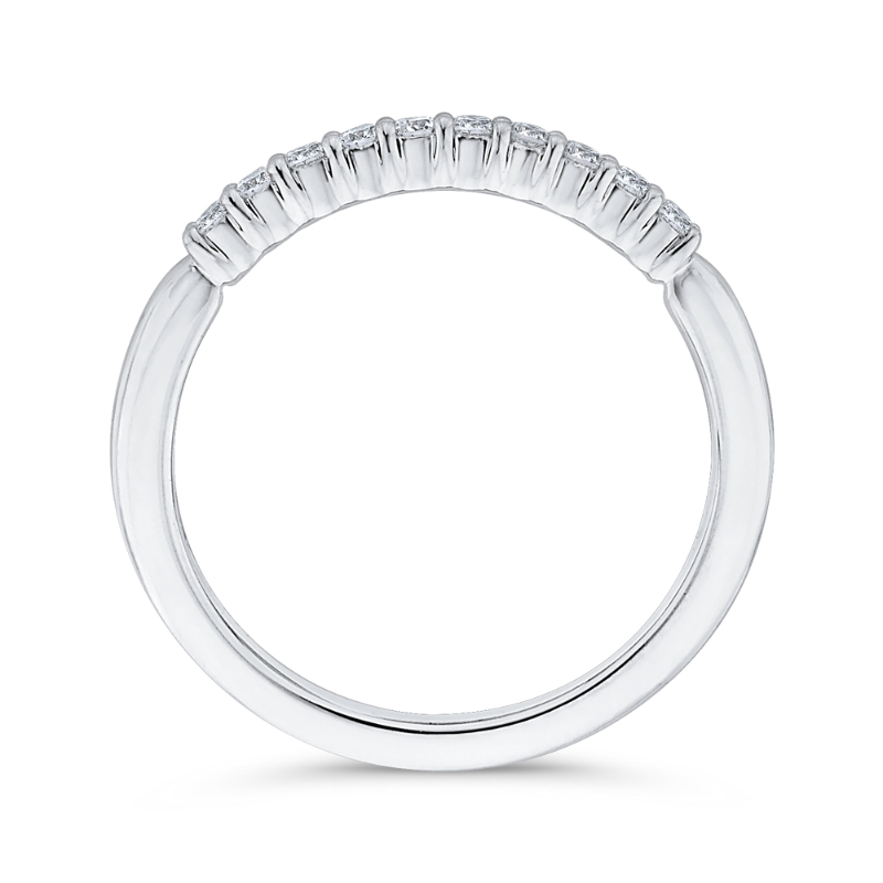 Round Diamond Wedding Band in 14K White Gold