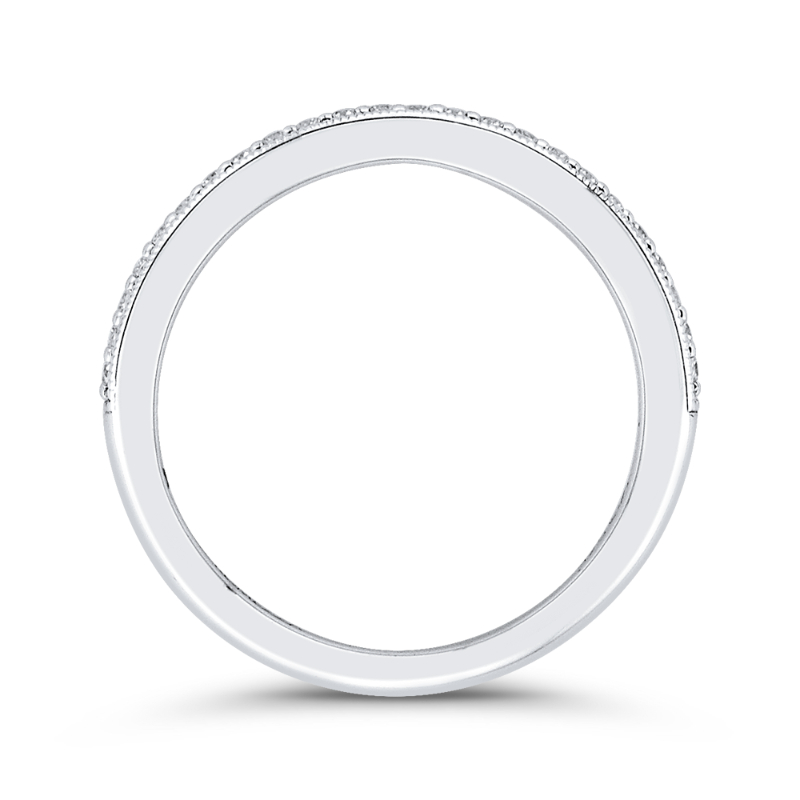 Round Diamond Half-Eternity Wedding Band in 14K White Gold