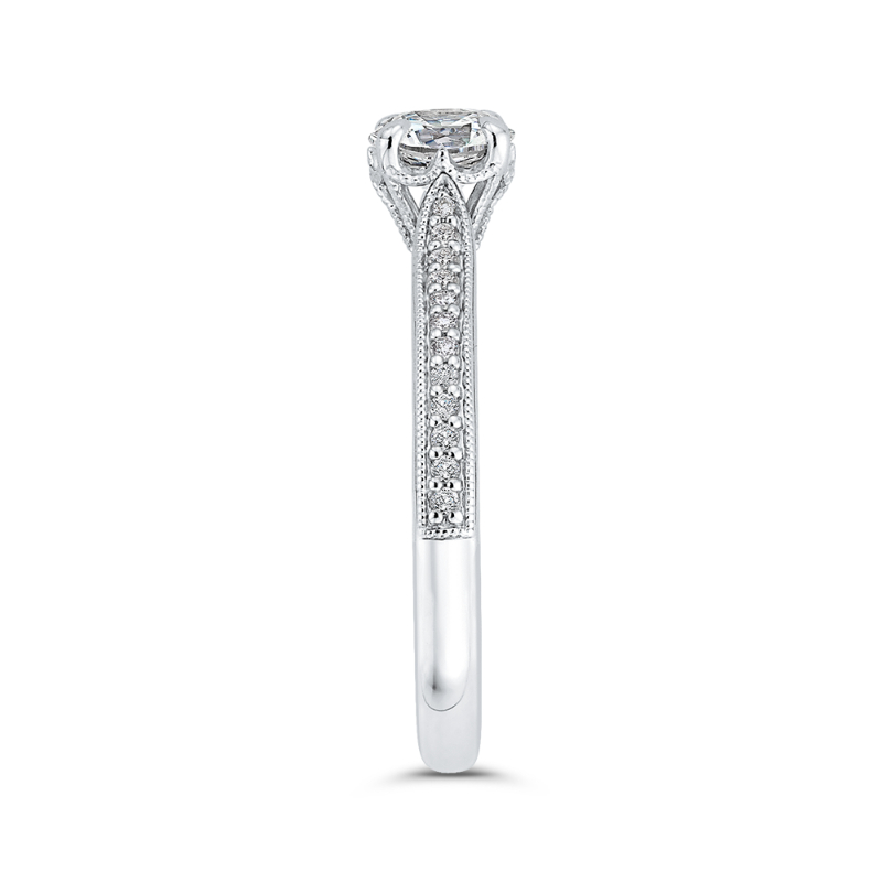 Round Diamond Engagement Ring in 14K White Gold