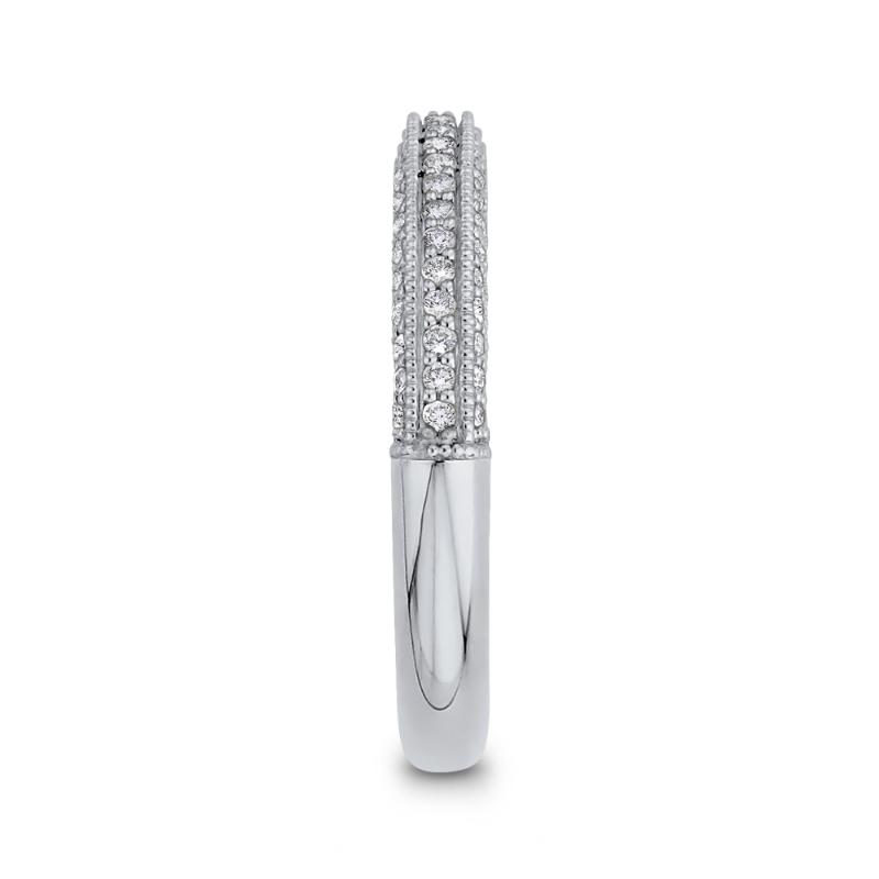 Round Diamond Half-Eternity Wedding Band in 14K White Gold