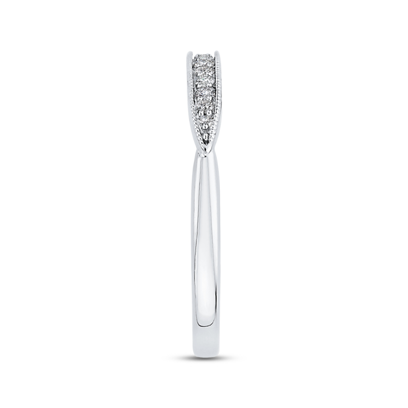 Round Diamond Wedding Band in 14K White Gold