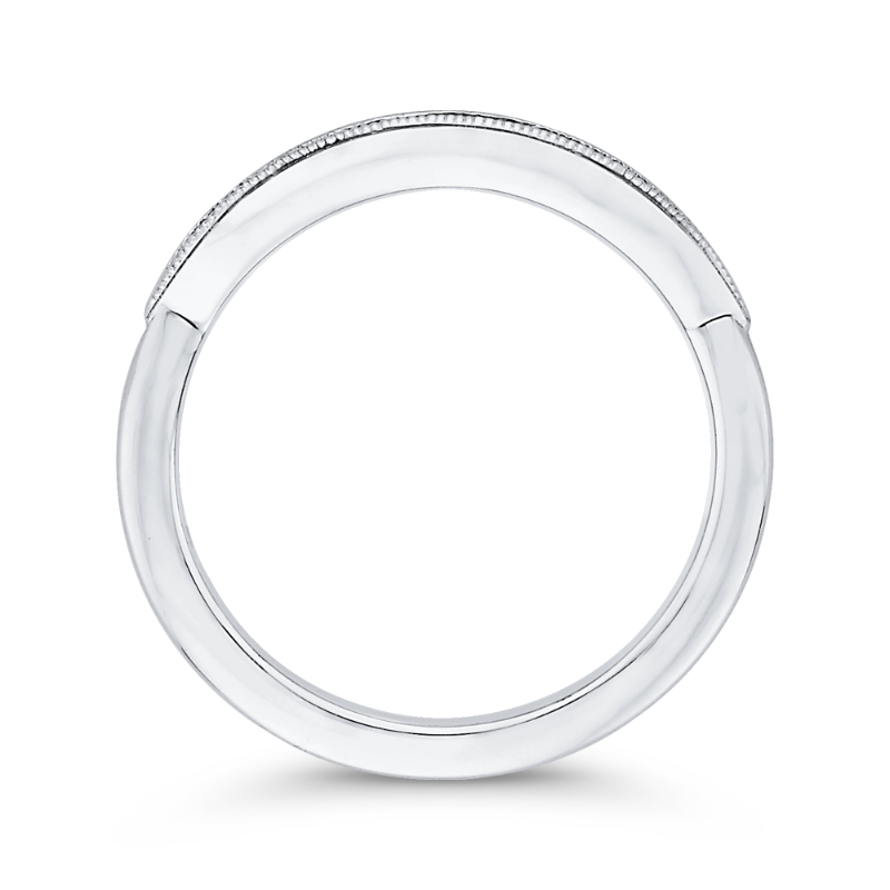 Round Diamond Wedding Band in 14K White Gold