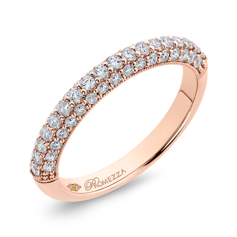 Round Diamond Half-Eternity Wedding Band in 14K Rose Gold