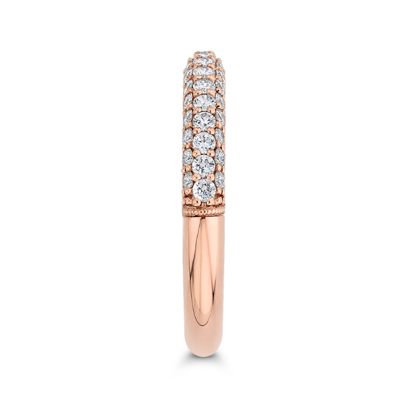 Round Diamond Half-Eternity Wedding Band in 14K Rose Gold