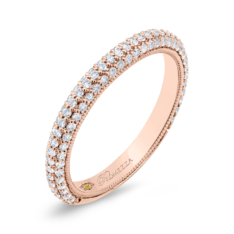 Round Diamond Wedding Band in 14K Rose Gold
