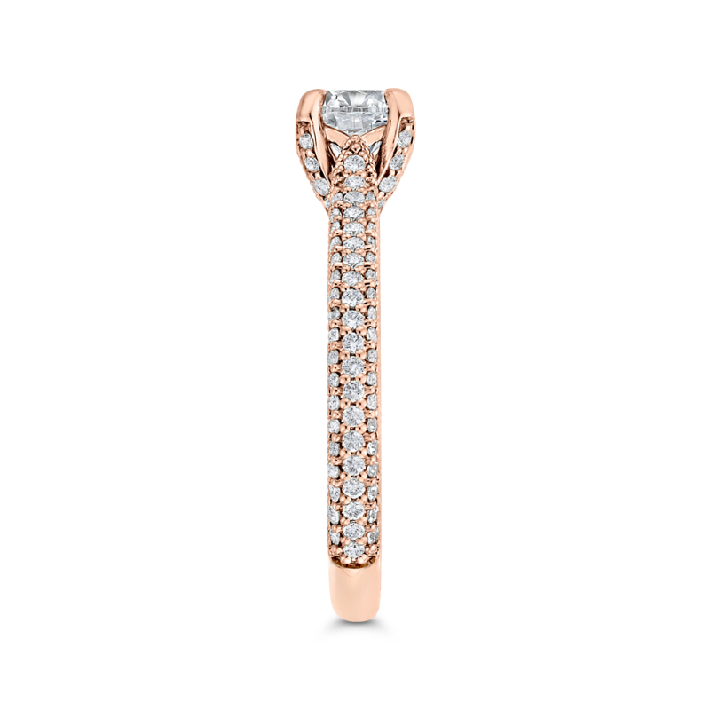 Round Diamond Engagement Ring in 14K Rose Gold