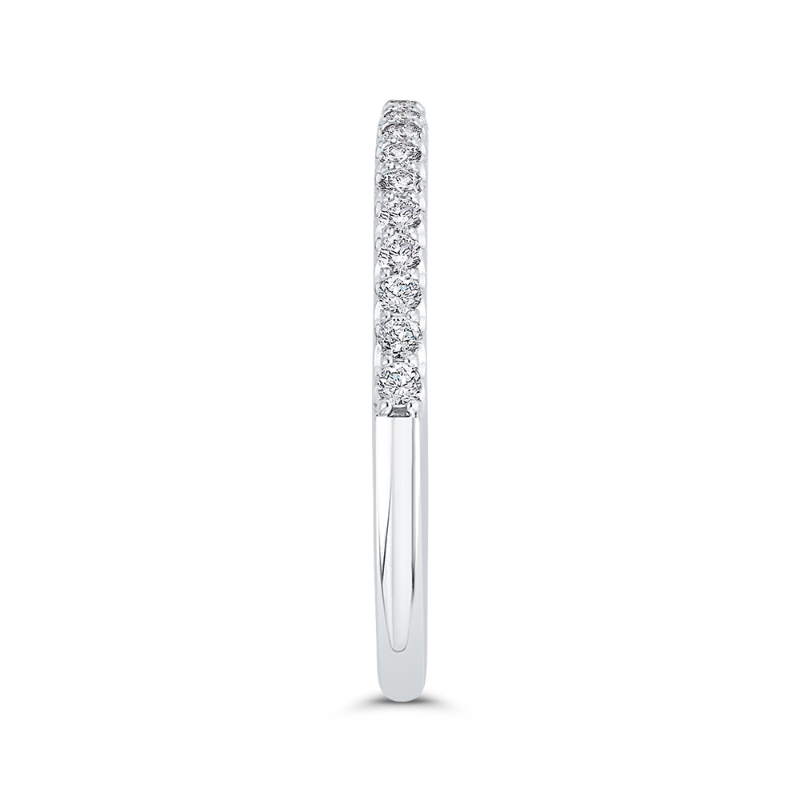Round Diamond Half-Eternity Wedding Band in 14K White Gold