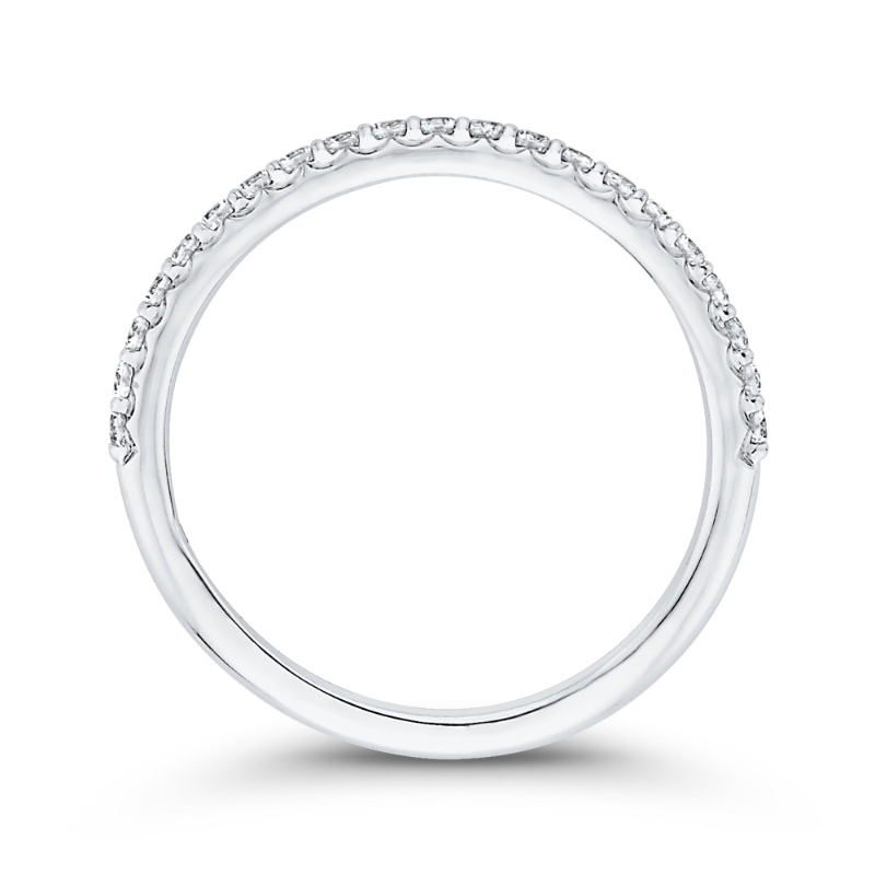 Round Diamond Half-Eternity Wedding Band in 14K White Gold