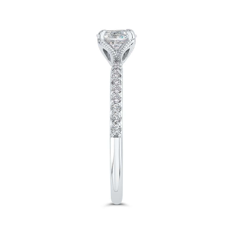 Round Diamond Engagement Ring in 14K White Gold