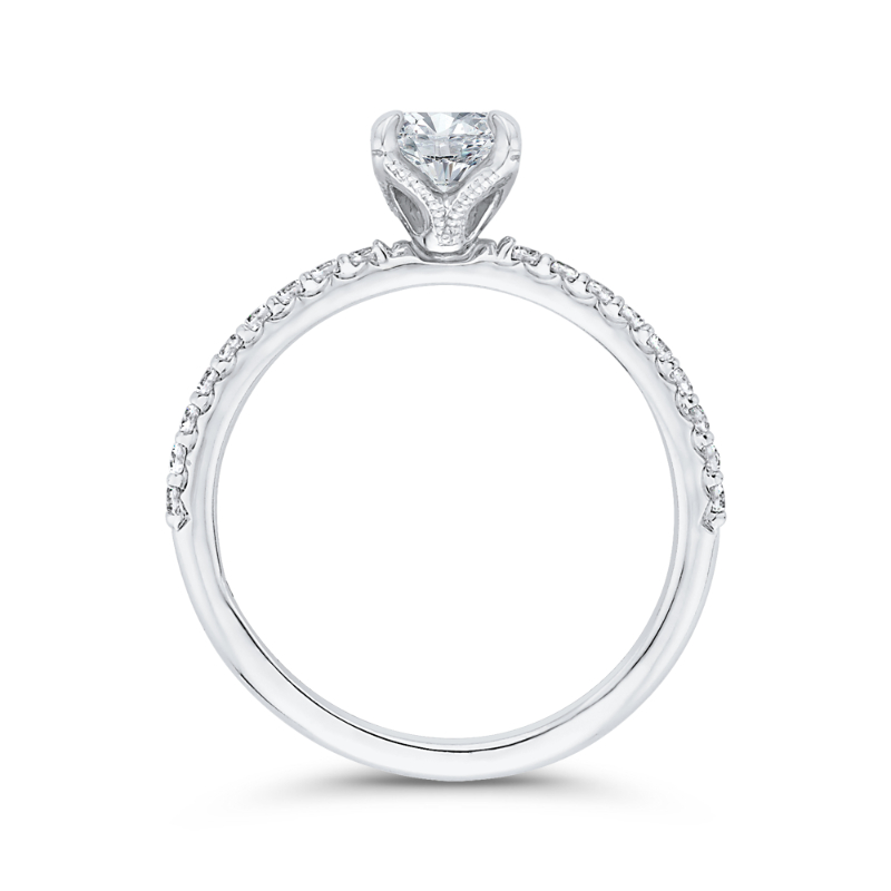 Round Diamond Engagement Ring in 14K White Gold