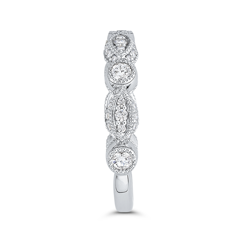 Round Diamond Wedding Band in 14K White Gold
