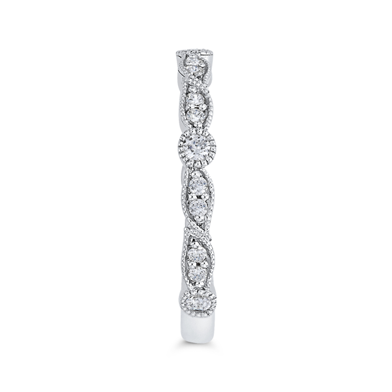 Round Diamond Wedding Band in 14K White Gold