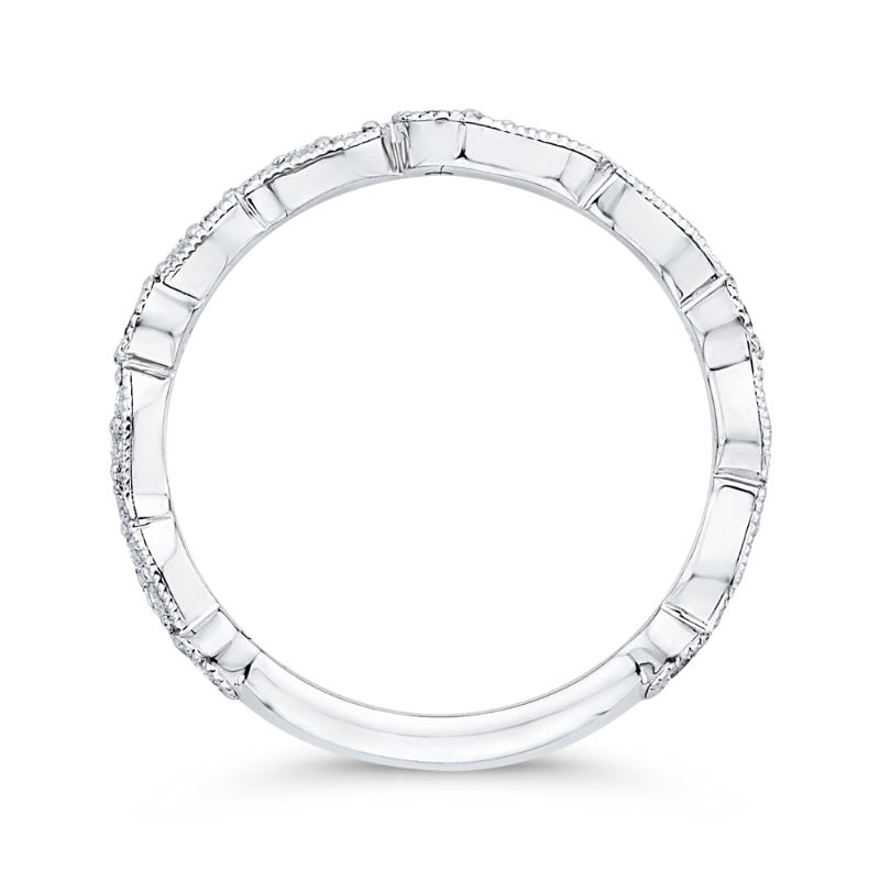 Round Diamond Wedding Band in 14K White Gold