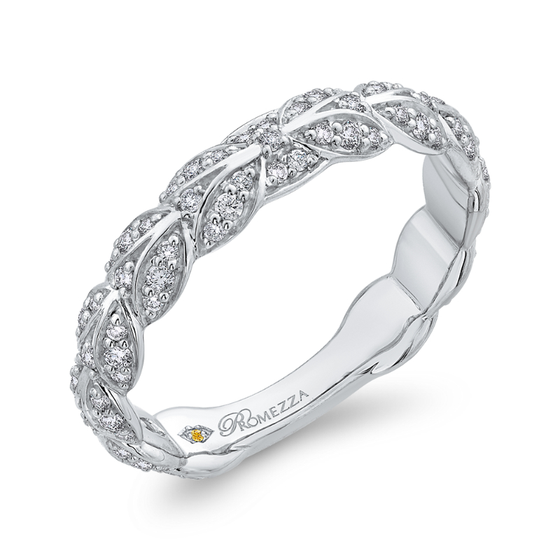 Round Diamond Wedding Band in 14K White Gold