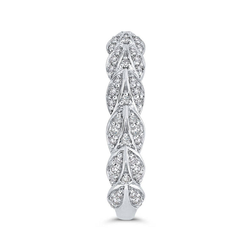 Round Diamond Wedding Band in 14K White Gold