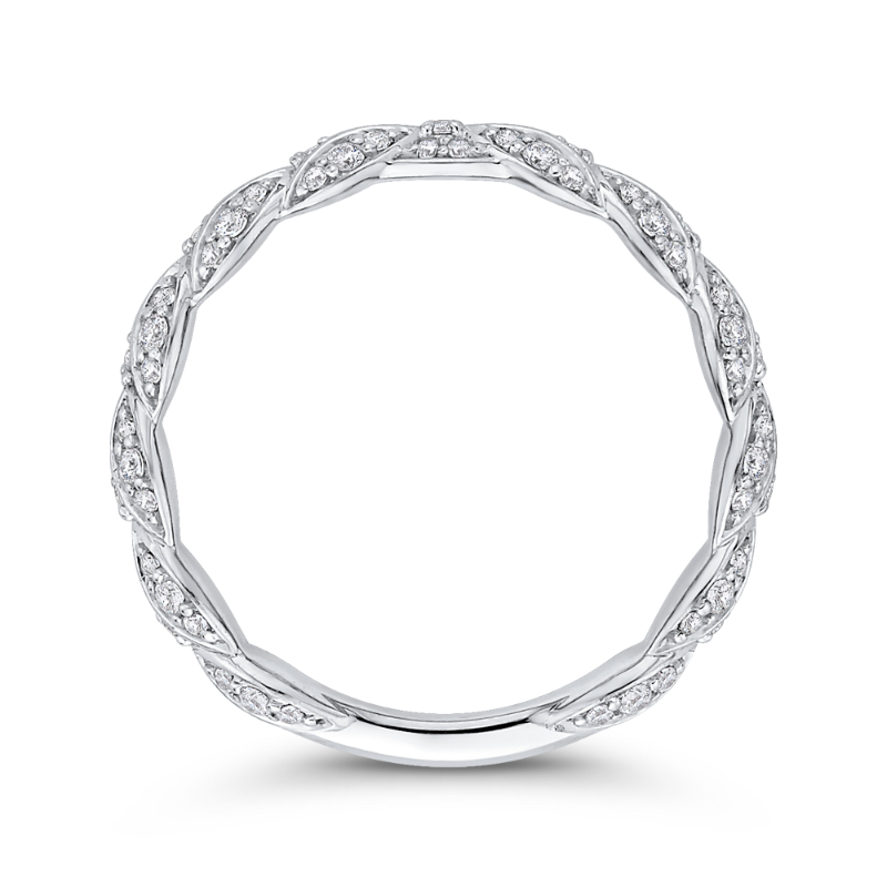 Round Diamond Wedding Band in 14K White Gold