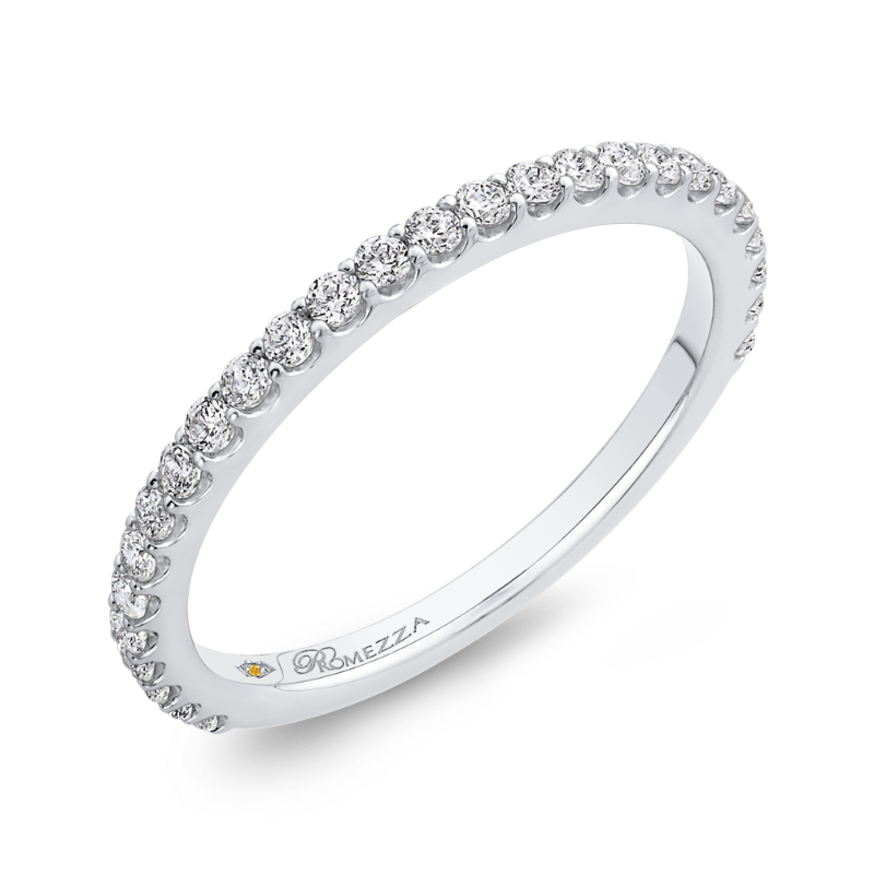 Round Diamond Wedding Band in 14K White Gold