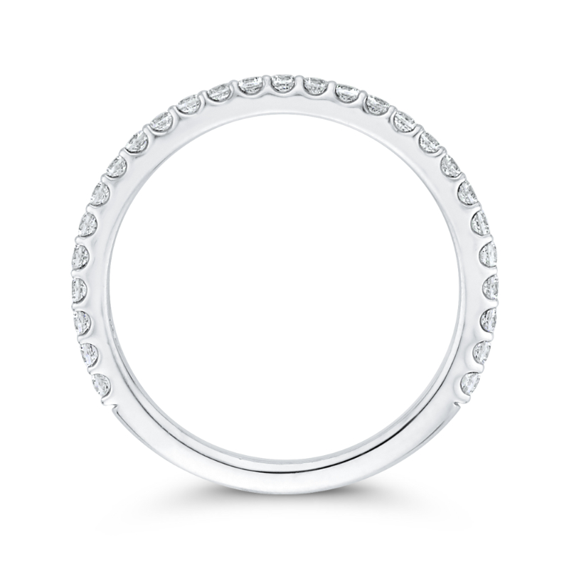 Round Diamond Wedding Band in 14K White Gold
