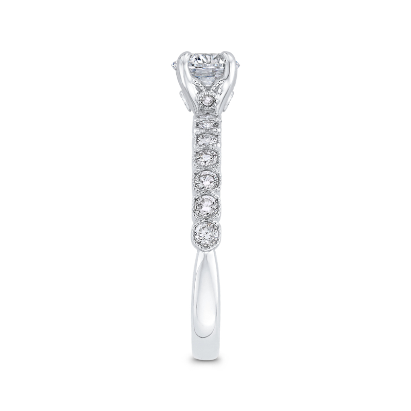 Round Diamond Engagement Ring in 14K White Gold