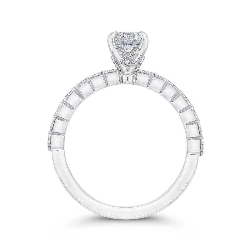 Round Diamond Engagement Ring in 14K White Gold