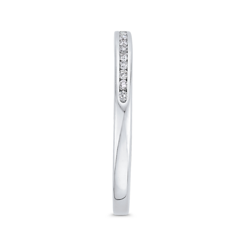 Round Diamond Half-Eternity Wedding Band in 14K White Gold