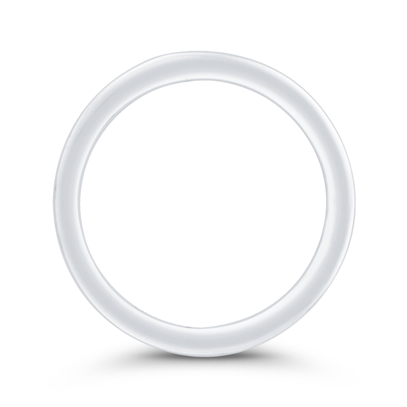 Round Diamond Half-Eternity Wedding Band in 14K White Gold