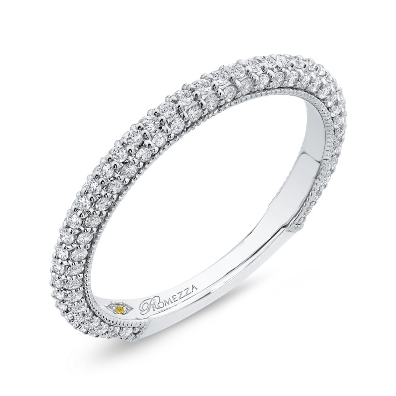 Round Diamond Wedding Band in 14K White Gold