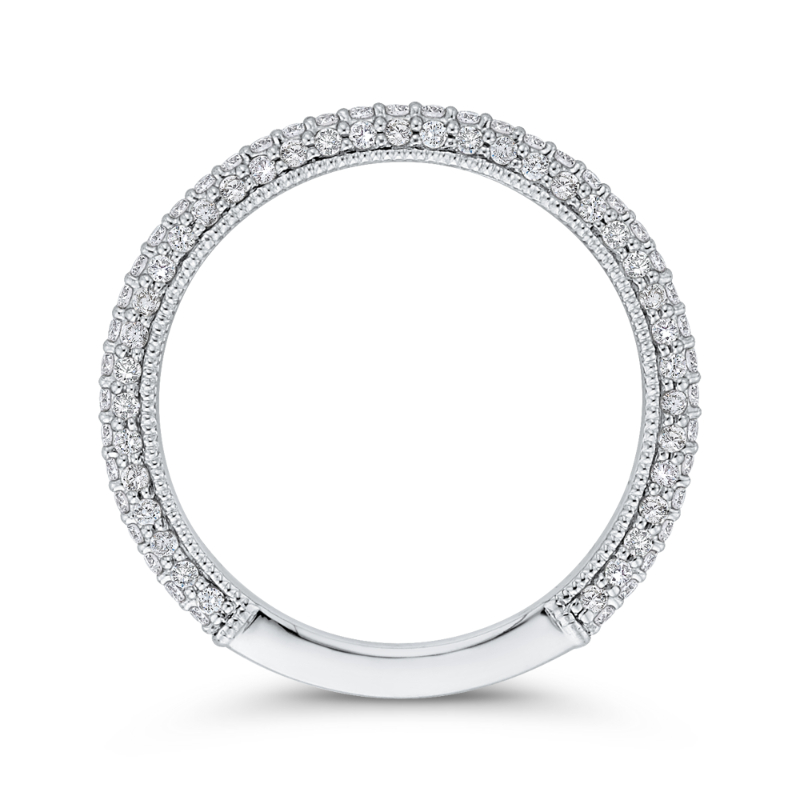 Round Diamond Wedding Band in 14K White Gold