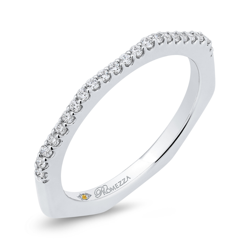 Round Diamond Half-Eternity Wedding Band in 14K White Gold