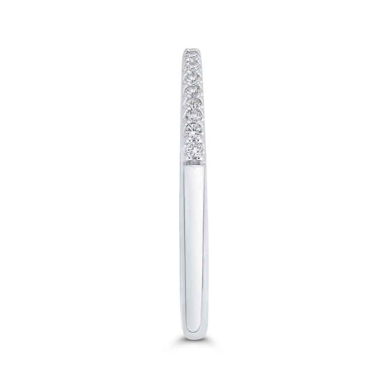Round Diamond Half-Eternity Wedding Band in 14K White Gold